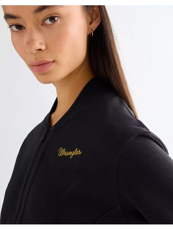 Wrangler Wrangler Bluza AVIATOR SWEATSHIRT Czarny Regular Fit