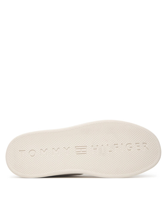 Tommy Hilfiger Tommy Hilfiger Sneakersy Th Icon Court Script Premium FW0FW09604 Kremowy