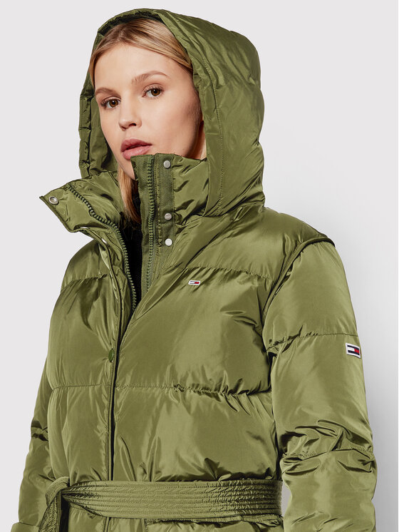 Tommy Jeans Tommy Jeans Giubbotto piumino Longline Belted DW0DW11115 Cachi Regular Fit
