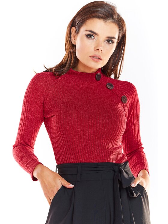 Awama Awama Sveter A315 Bordová Basic Fit