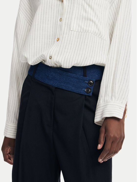 Desigual Desigual Pantaloni di tessuto Garona 24WWPW26 Blu scuro Loose Fit