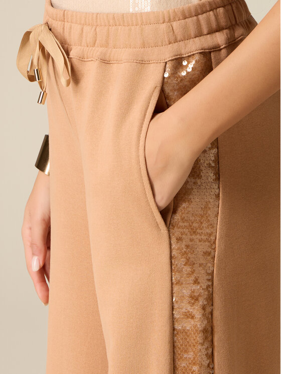 Oltre Oltre Pantaloni di tessuto P841J002432N012 Marrone Baggy Fit