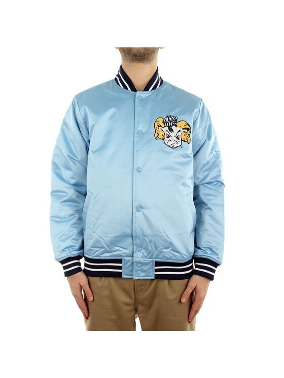 Mitchell & Ness Mitchell & Ness Bunda bomber HEAVYWEIGHT SATIN JACKET UNIVERSITY OF NORTH CAROLINA Světle modrá Regular Fit