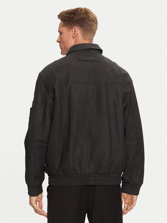 HUGO Hugo Шкіряна куртка Lamoto 50516888 Чорний Regular Fit