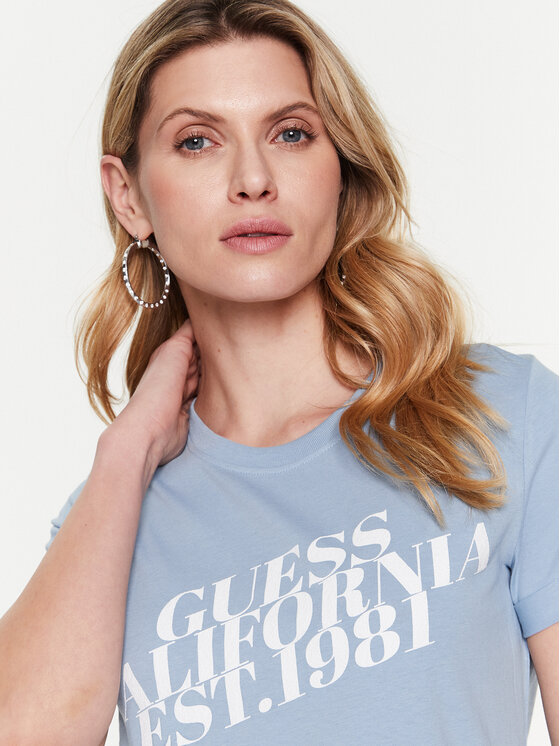 Guess Guess Tričko Aurelia W3RI26 JA914 Modrá Regular Fit
