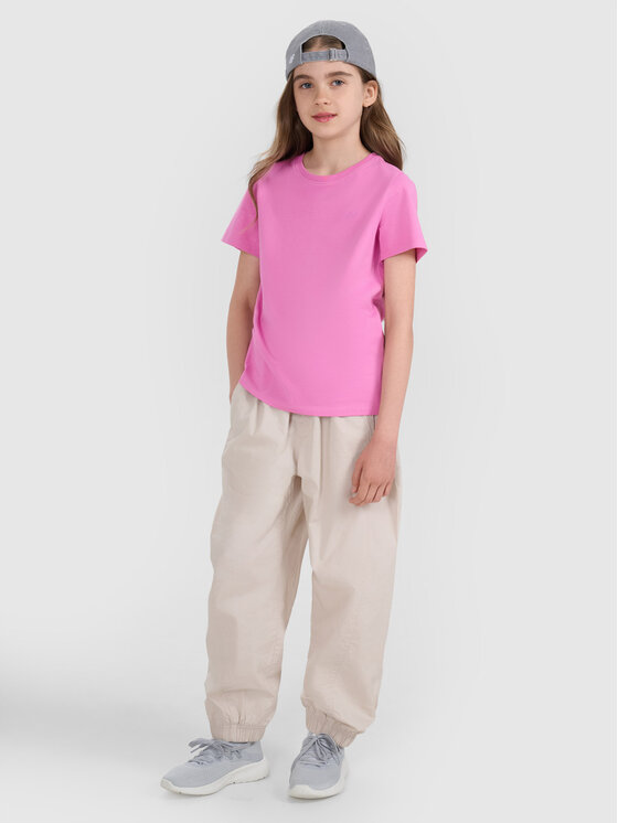 4F 4F T-Shirt BASIC+ Różowy Regular Fit