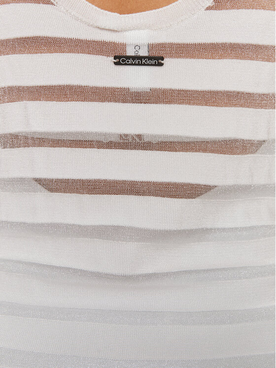 Calvin Klein Swimwear Calvin Klein Swimwear Plážové šaty KW0KW02464 Biela Regular Fit