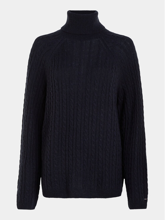 Tommy Hilfiger Tommy Hilfiger Rollkragenpullover WW0WW39904 Dunkelblau Relaxed Fit