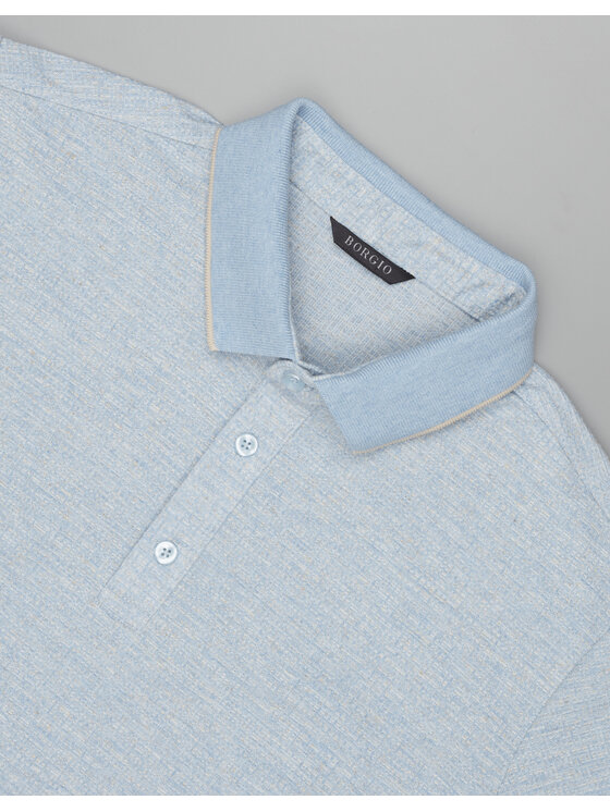 Borgio Borgio Polo leini_bl Niebieski Classic Fit