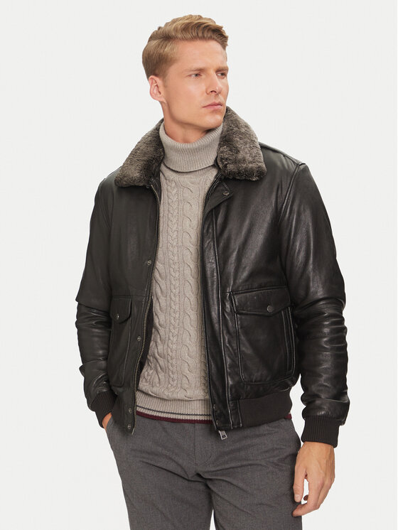 Serge Pariente Serge Pariente Nahkjope New Pilot Must Regular Fit