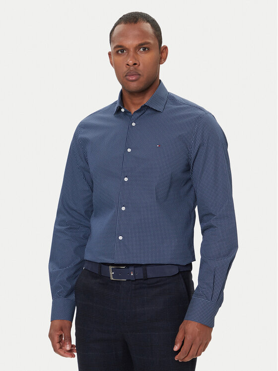 Tommy Hilfiger Tommy Hilfiger Košile MW0MW40523 Tmavomodrá Slim Fit
