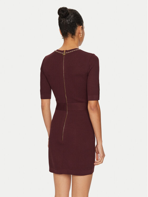 Elisabetta Franchi Elisabetta Franchi Trikotāžas kleita AM-92B-46E2 Bordo Regular Fit