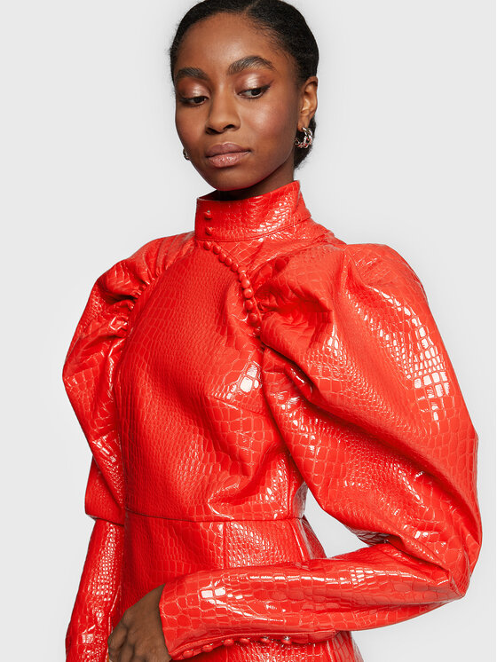 ROTATE ROTATE Vestito in similpelle Shiny RT1954 Rosso Regular Fit