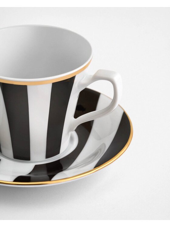 La Mania La Mania Filiżanka ze spodkiem Stripes Biały