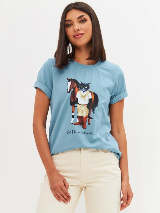 CAT by maniita lacitta CAT by maniita lacitta T-Shirt Printed T-shirt Niebieski Regular Fit