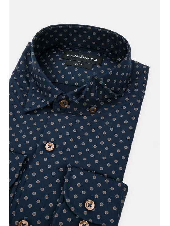Lancerto Lancerto Koszula Caren KO073123000004 Granatowy Slim Fit