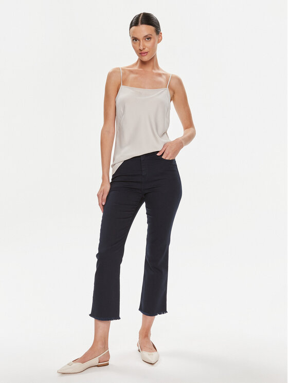 Marella Marella Spodnie materiałowe Olpe 2331310334 Granatowy Cropp Flare Fit