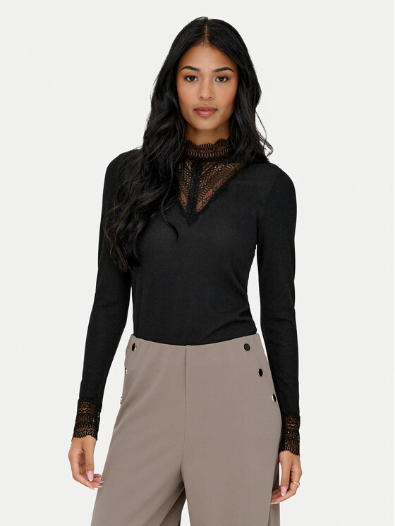 ONLY ONLY Bluză Tilde 15344695 Negru Regular Fit