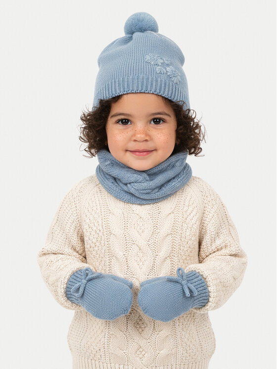 Mayoral Mayoral Set Mütze, Loop-Schal und Handschuhe 10019 Blau