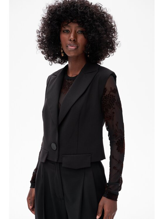 blue shadow blue shadow Kamizelka Florencja Czarny Regular Fit