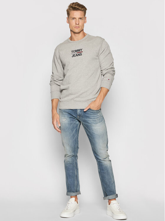 Tommy Jeans Felpa Essential DM0DM10910 Grigio Regular Fit • Modivo.it
