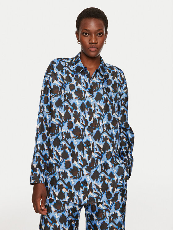 Munthe Košeľa Tysori 243102924336 Tmavomodrá Loose Fit