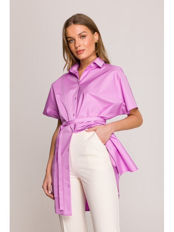 Stylove Stylove Košeľa S402 Ružová Sexy Straight Fit