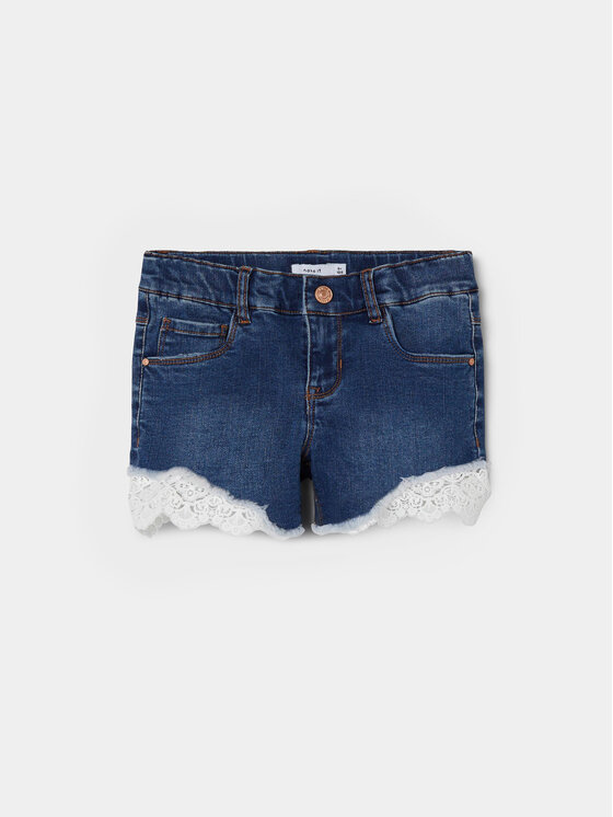 NAME IT NAME IT Kratke traperice 13197440 Tamnoplava Slim Fit