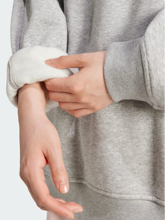 adidas adidas Bluza Essentials Fleece Long Oversized Crew Szary Oversize
