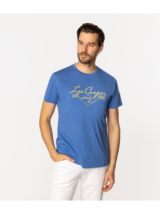 Lee Cooper Lee Cooper T-Shirt BRAND5 1160 Niebieski Regular Fit