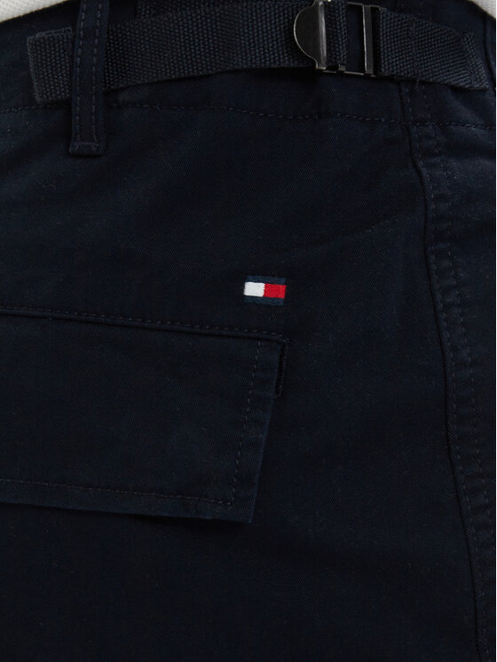Tommy Hilfiger Tommy Hilfiger Kratke hlače iz tkanine Twill Cargo MW0MW42350 Mornarsko modra Relaxed Fit