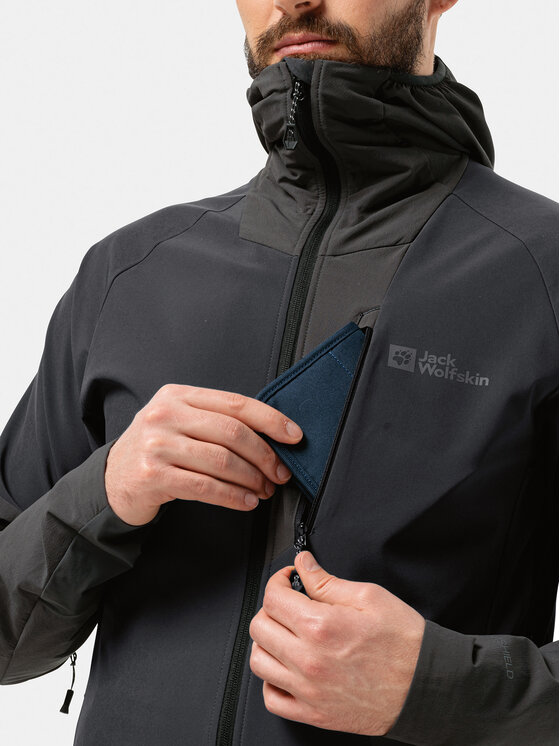 Jack Wolfskin Geacă softshell Alpspitze 1307771 Negru Regular Fit