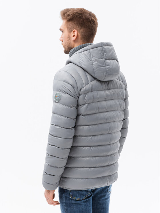 Ombre Ombre Zimní bunda C549 Šedá Regular Fit