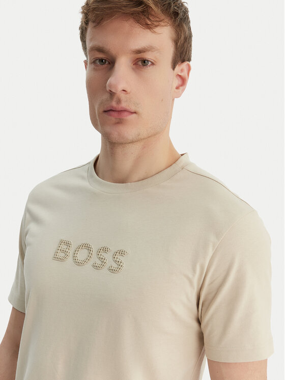 BOSS BOSS Tričko TS_Terrace Logo 50559361 Béžová Regular Fit