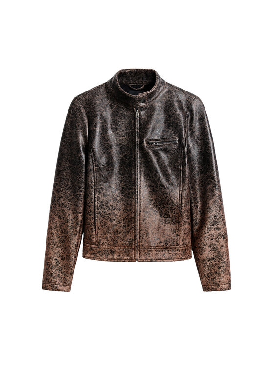 Desigual Desigual Шкіряна куртка 25SWEW44 Коричневий Regular Fit