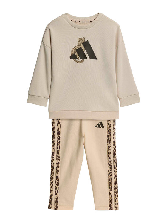 adidas Set bluză și leggings Animal KC9644 Bej Regular Fit