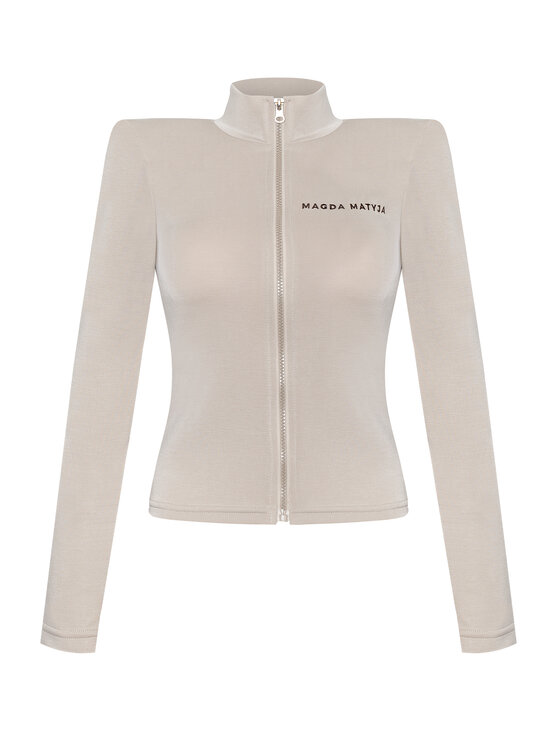 Magda Matyja Magda Matyja Bluza JETLAG ZIP BEIGE Beżowy Fitted Fit