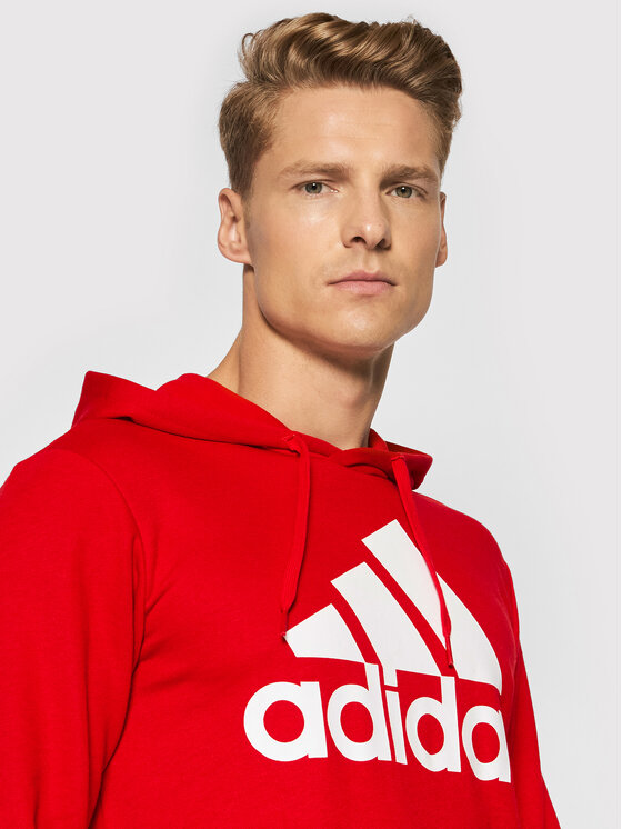 Felpa Essentials Big Logo GV0249 Rosso Regular Fit...