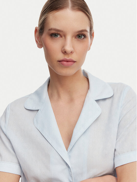 Guess Guess Piżama O6GX00 WN011 Niebieski jasny Regular Fit