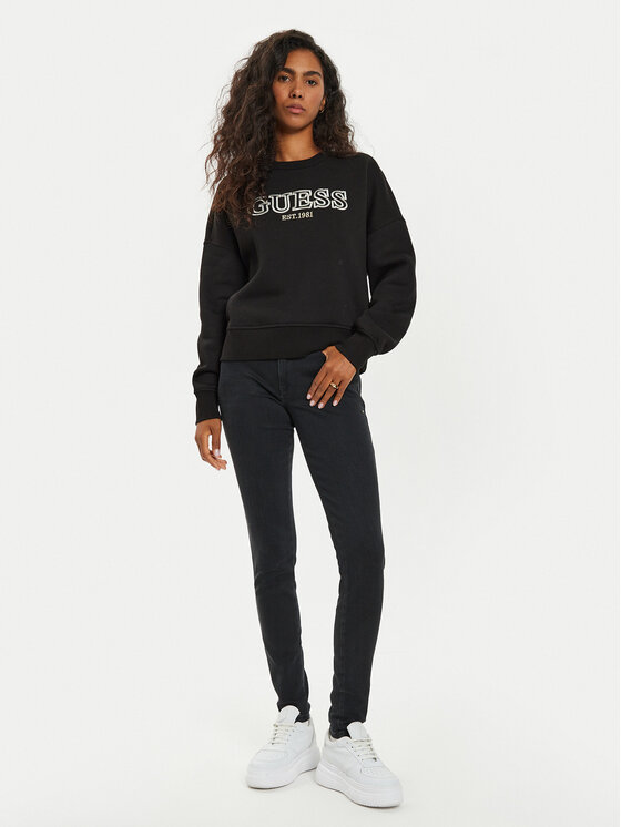 Guess Guess Τζιν W4BAJ3 D5HA1 Μαύρο Skinny Fit
