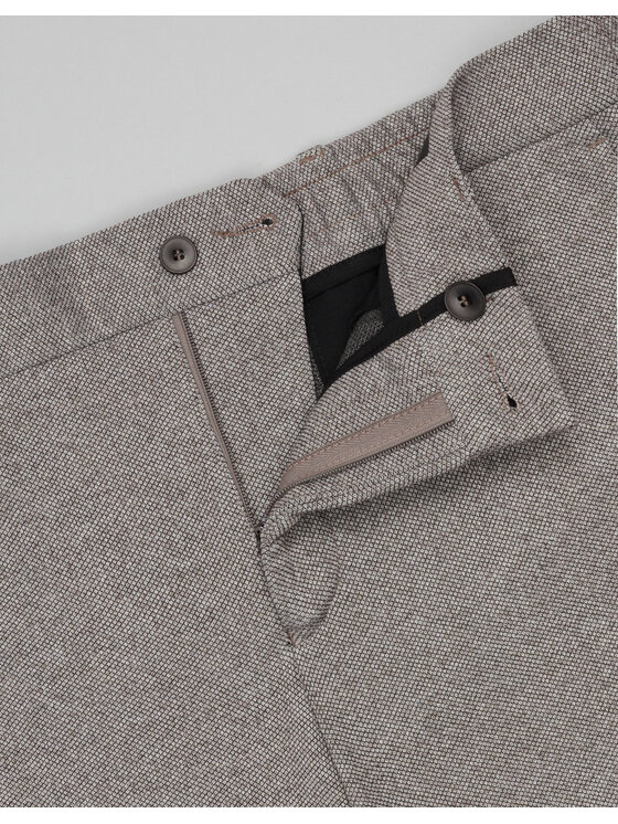 Borgio Borgio Spodnie garniturowe Assoro Beżowy Slim Fit