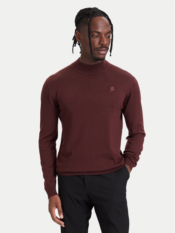 KARL LAGERFELD KARL LAGERFELD Golf 655002 564399 Bordowy Regular Fit
