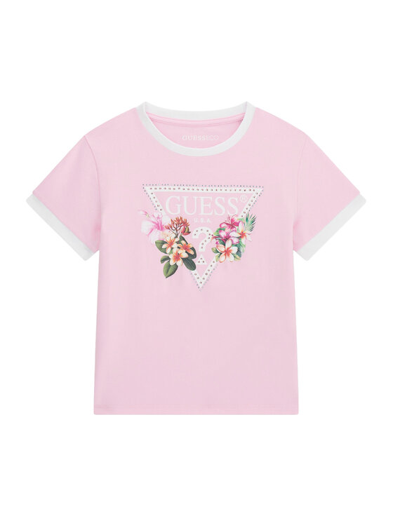 Guess Guess T-Shirt J6GI23 K6YW4 Ανοιχτό ροζ Regular Fit