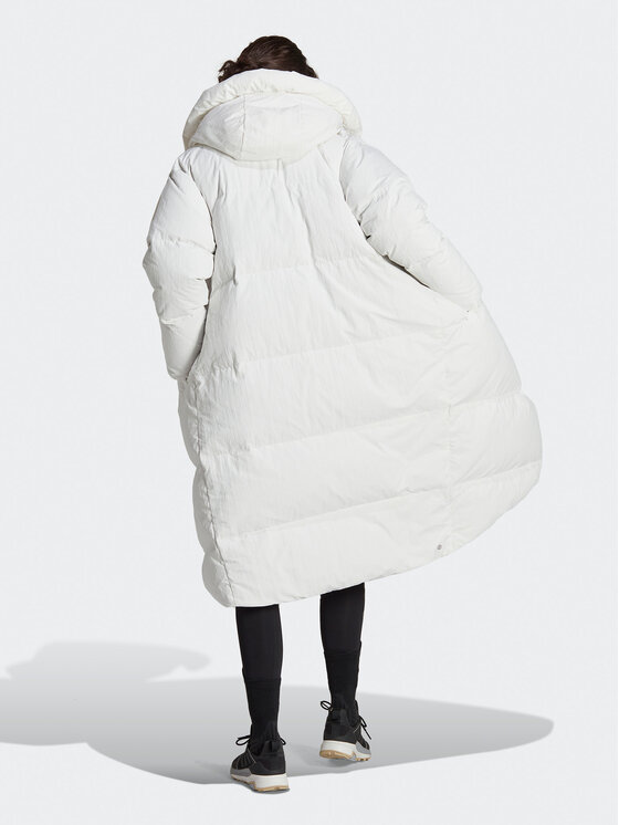 adidas adidas Geacă din puf Big Baffle Down Coat HN9939 Alb Loose Fit