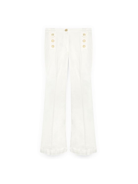 Fiorella Rubino Fiorella Rubino Spodnie materiałowe P464T205184N011 Biały Flare Fit