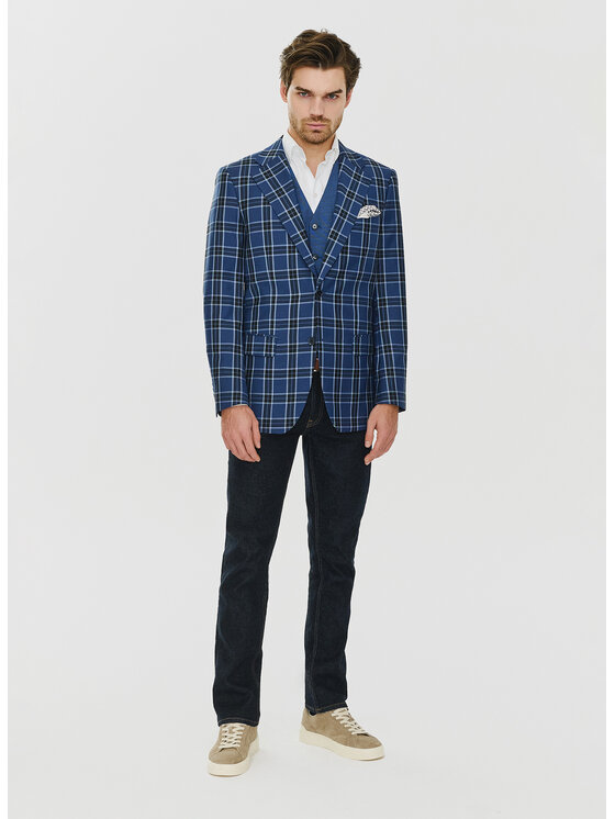 Pako Lorente Pako Lorente Marynarka P24SP-3X-002 Granatowy Slim Fit