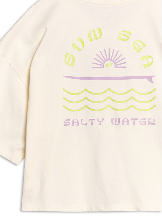 4F 4F T-Shirt SWELLS OF THE OCEAN Biały Oversize