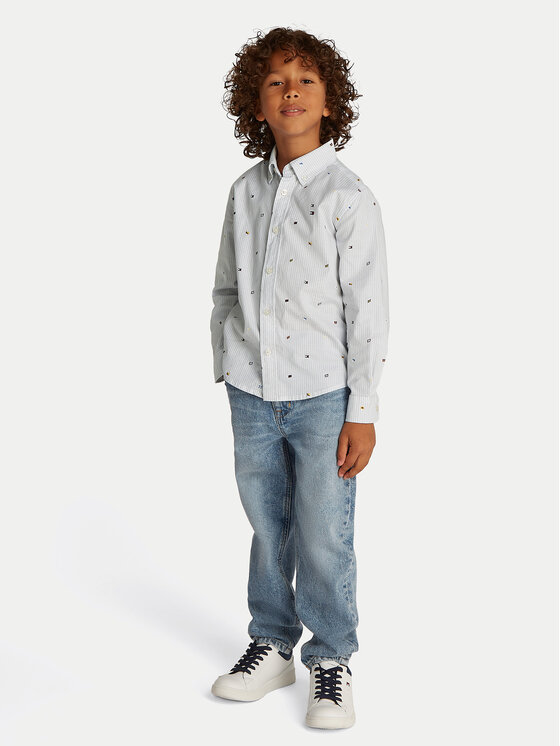 Gyerek Ing Tommy Hilfiger, Méret: 7Y, Kék, KB0KB09555 S