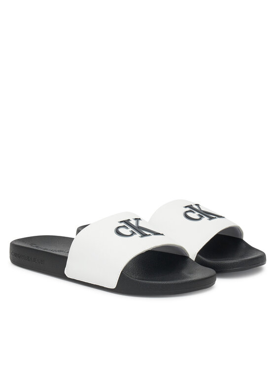 Calvin Klein Jeans Calvin Klein Jeans Şlapi Slide Jelly Mono Pu YM0YM01281 Alb