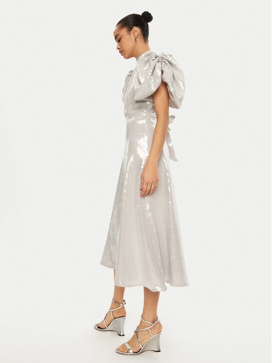 ROTATE ROTATE Coctailkleid 113871 Silberfarben Regular Fit